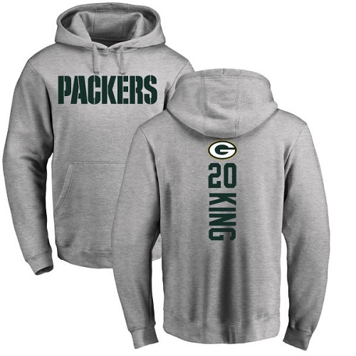 Men Green Bay Packers Ash #20 King Kevin Backer Nike NFL Pullover Hoodie Sweatshirts->green bay packers->NFL Jersey